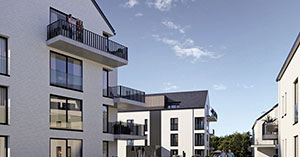 Beeld van appartementencomplex