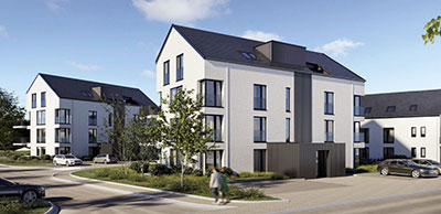 Beeld van appartementencomplex