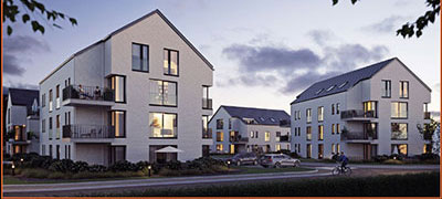 Beeld van appartementencomplex