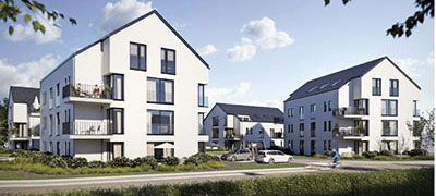 Beeld van appartementencomplex